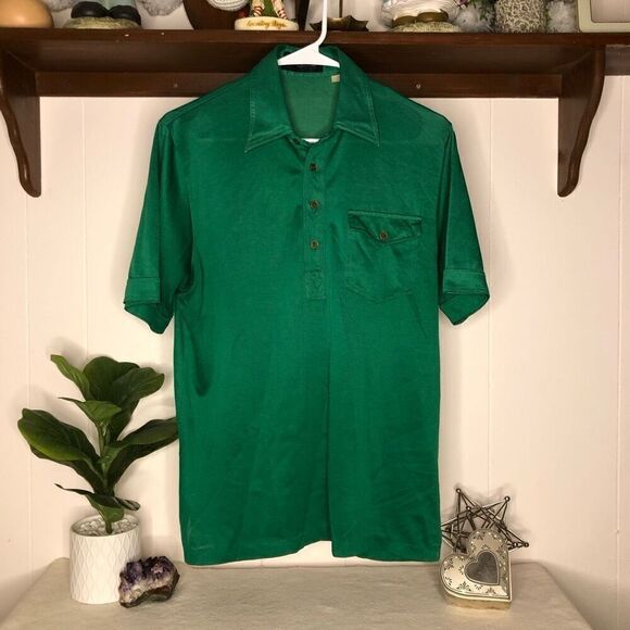 Stylus Mens Solid Short Sleeve Collared Button Down Shirt Beige Medium - Picture 1 of 8